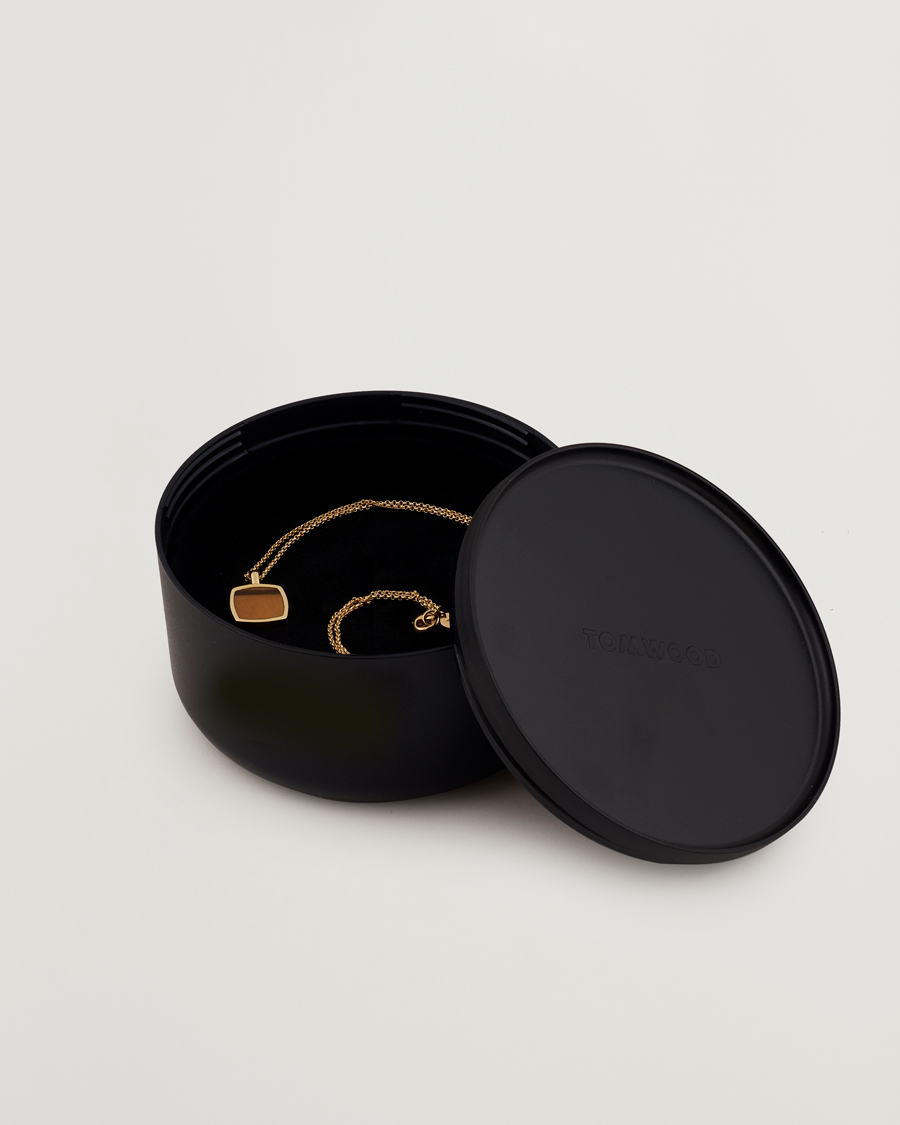 Men | Tom Wood Cushion Pendant Tiger Eye Gold | Tom Wood | Cushion Pendant Tiger Eye Gold