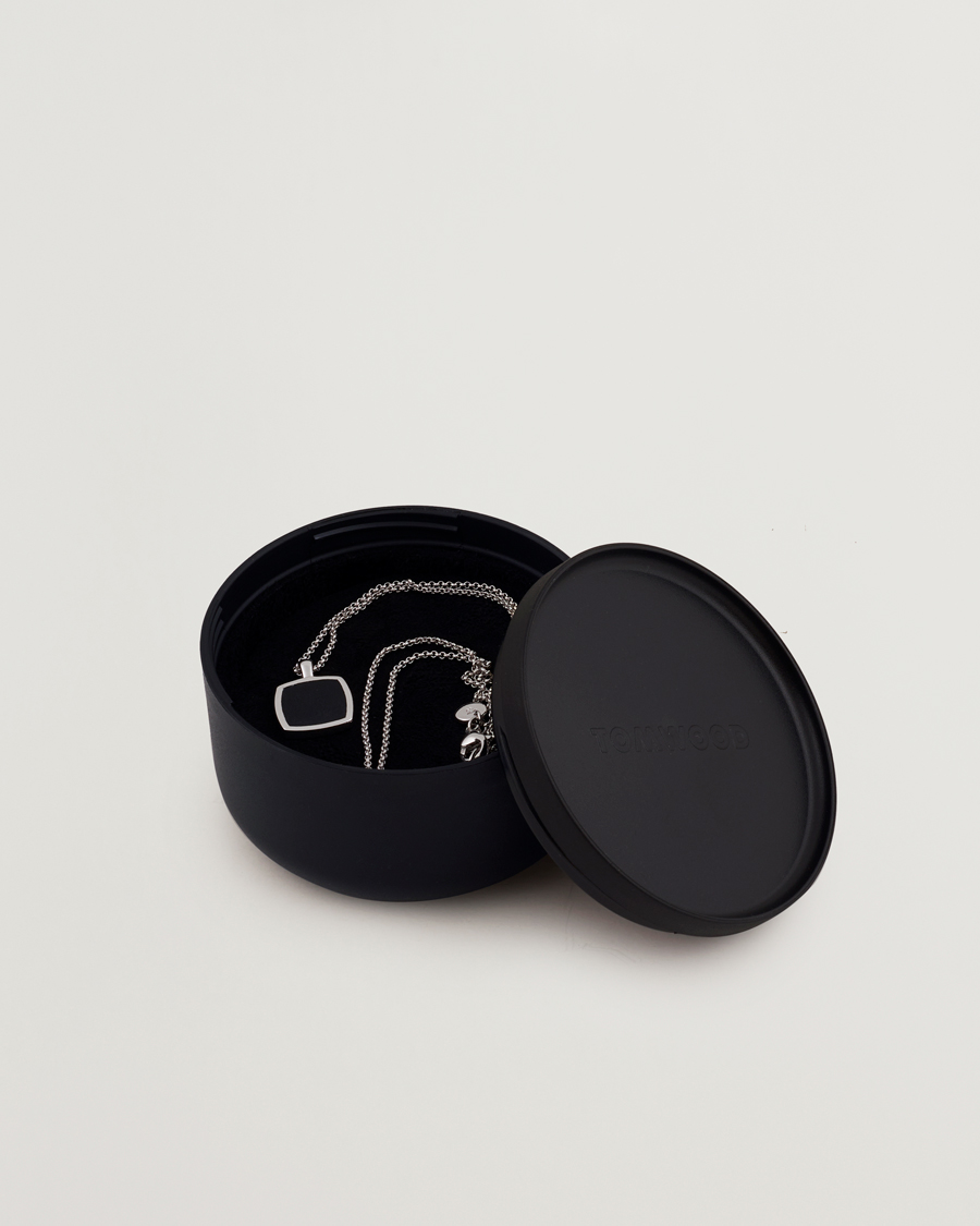 Men | Jewellery | Tom Wood | Cushion Pendant Onyx Silver