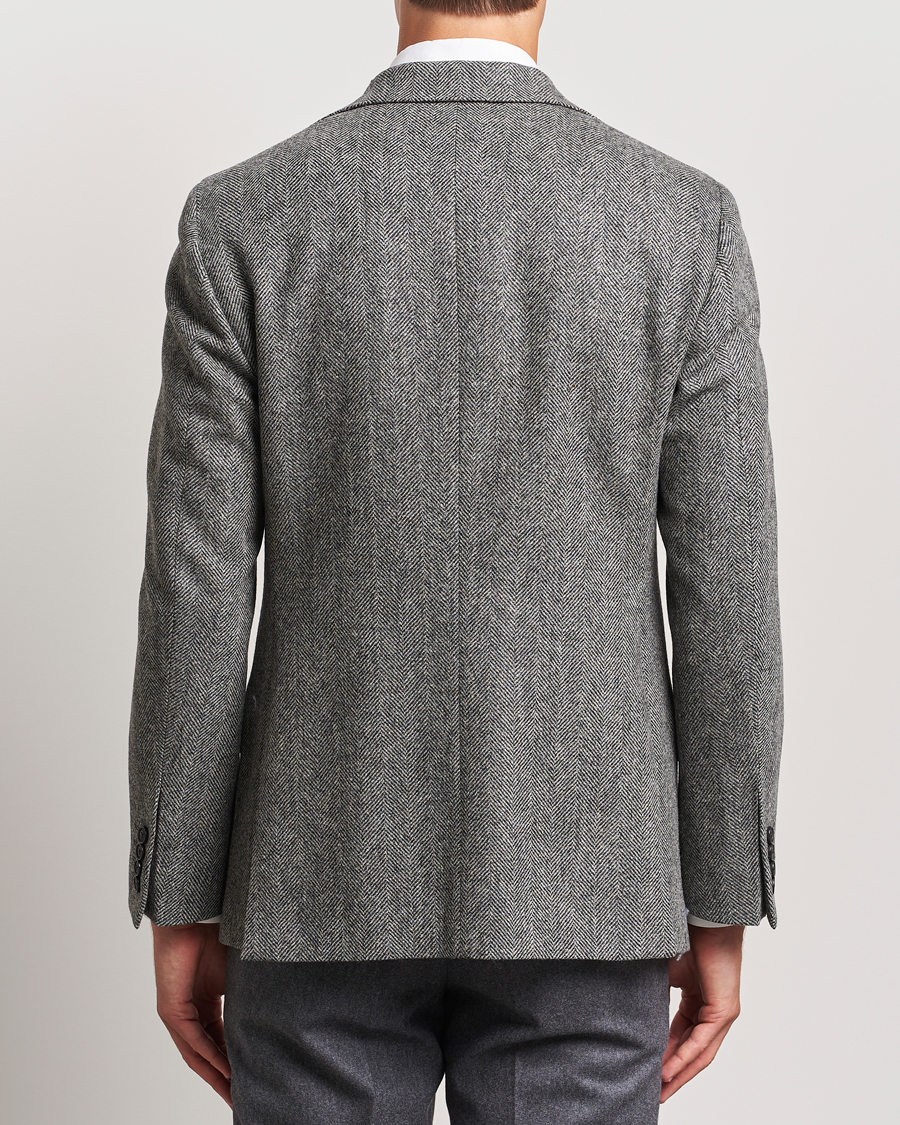 Men | Blazers | Walker Slater | Edward Lambswool Herringbone Blazer Dark Grey