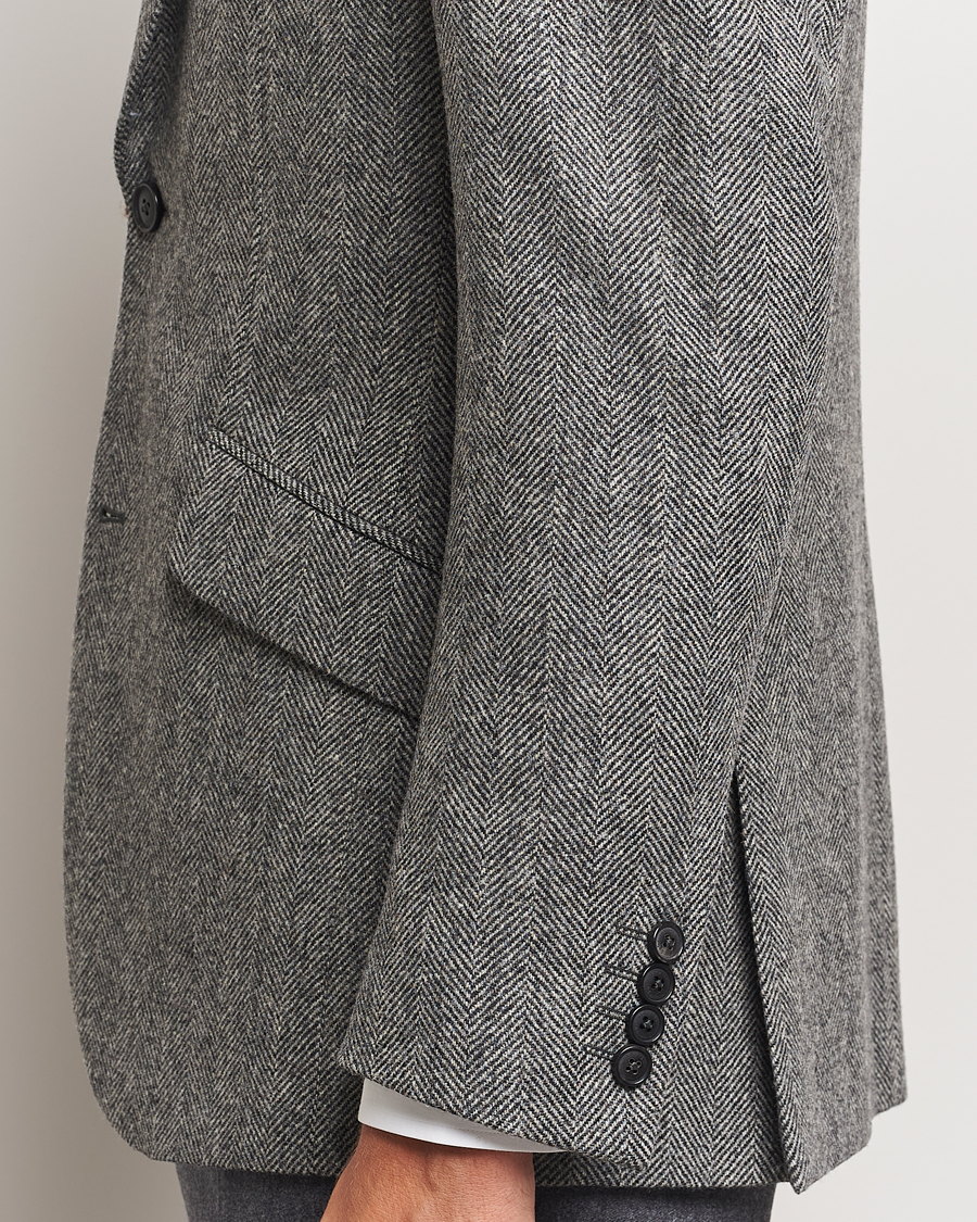 Men | Blazers | Walker Slater | Edward Lambswool Herringbone Blazer Dark Grey
