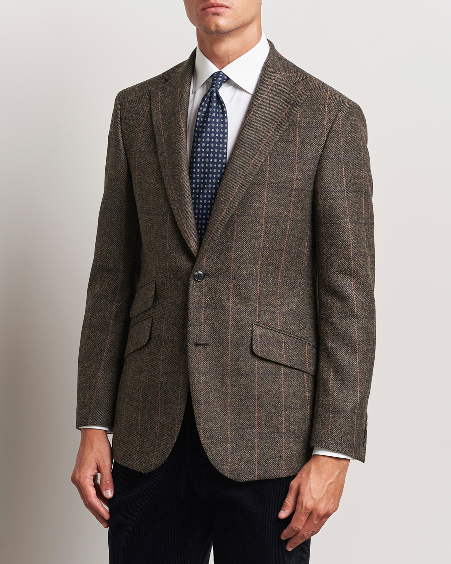 Men | Blazers | Walker Slater | Edward Lambswool Windowpane Blazer Brown