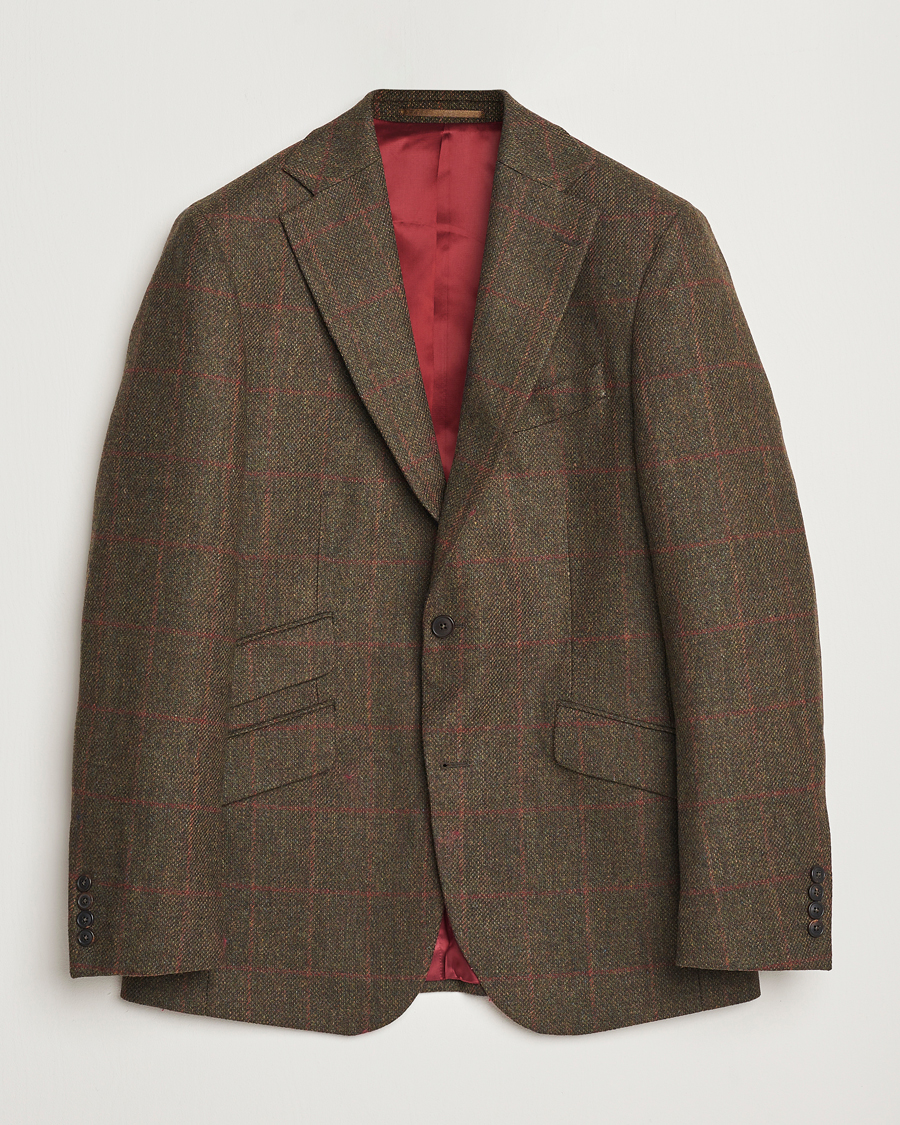 Men | Blazers | Walker Slater | Edward Lambswool Windowpane Blazer Green