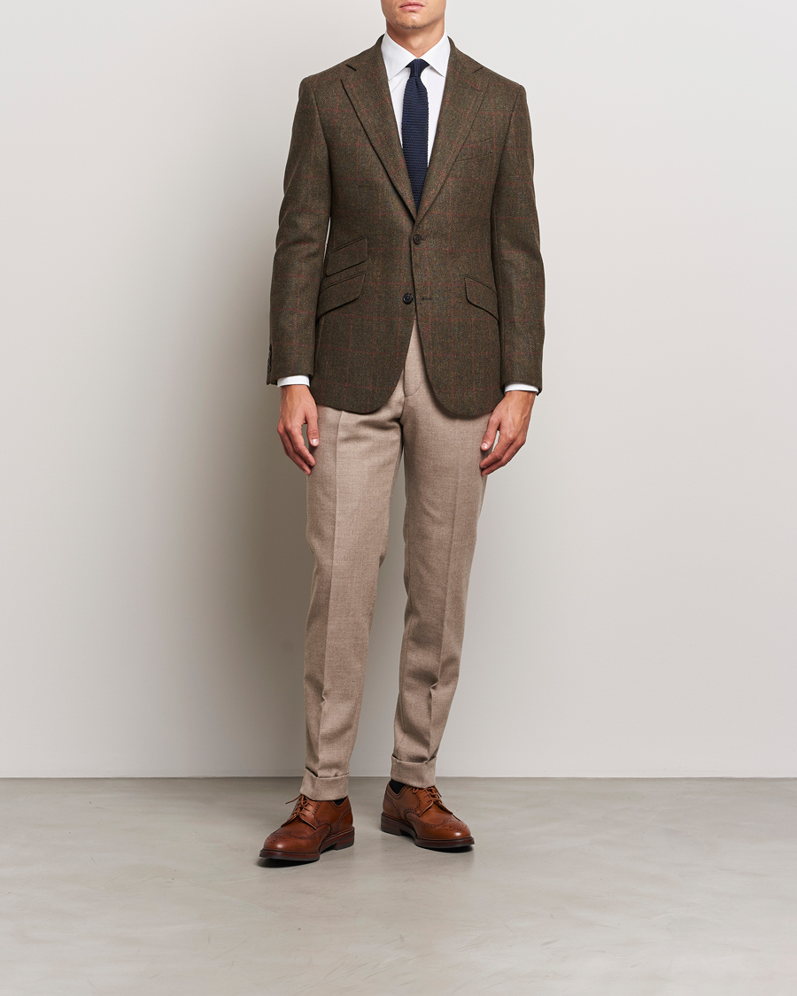 Men | Blazers | Walker Slater | Edward Lambswool Windowpane Blazer Green