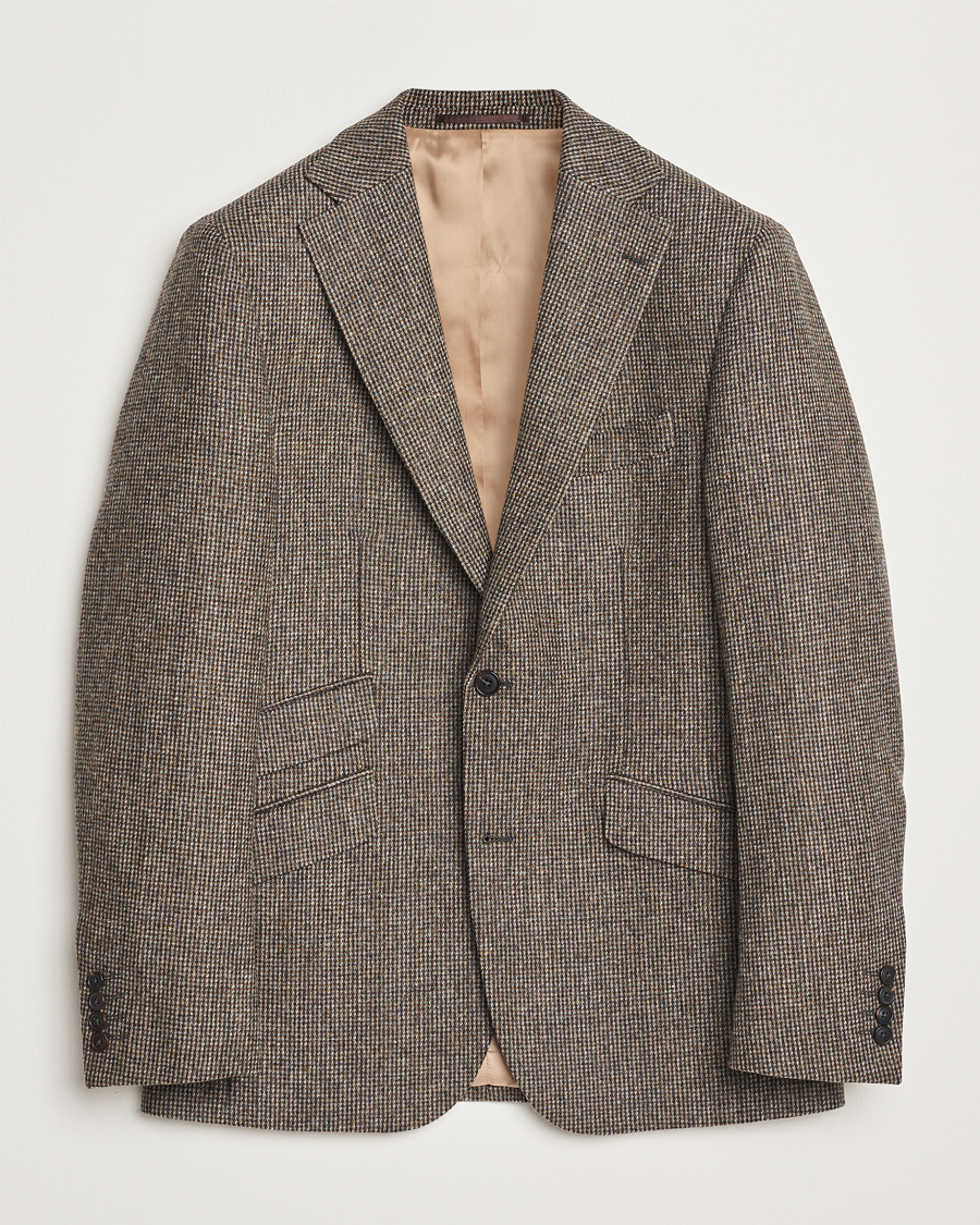 Men | Blazers | Walker Slater | Edward Lambswool Pepita Blazer Brown