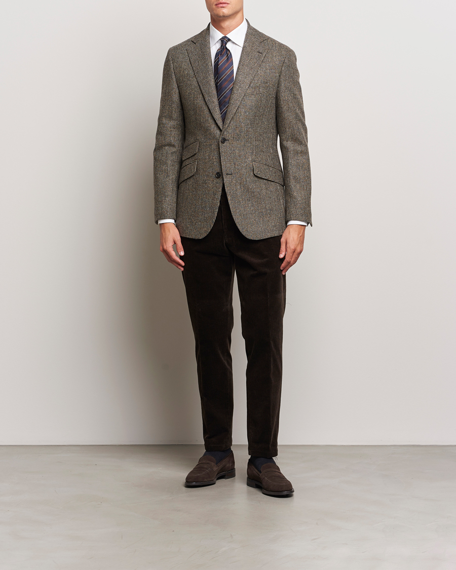 Men | Blazers | Walker Slater | Edward Lambswool Pepita Blazer Brown