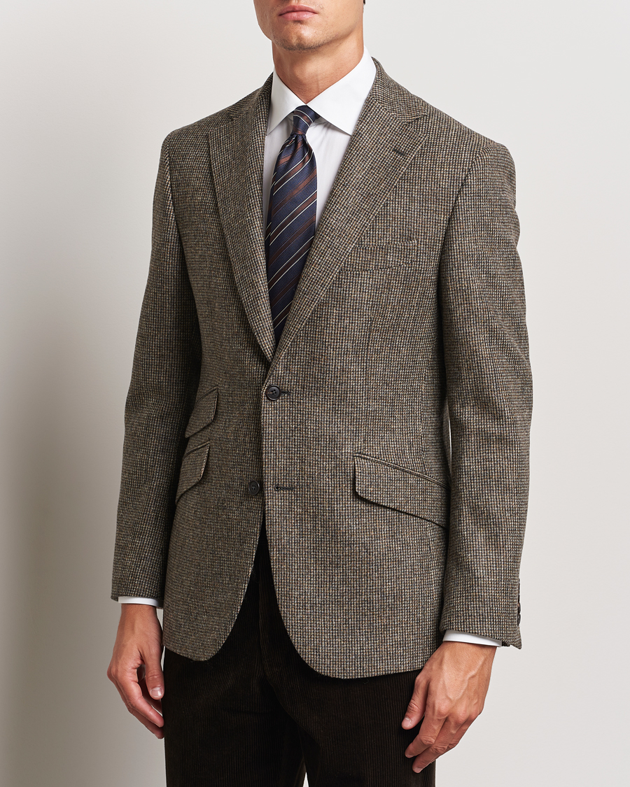 Men | Blazers | Walker Slater | Edward Lambswool Pepita Blazer Brown