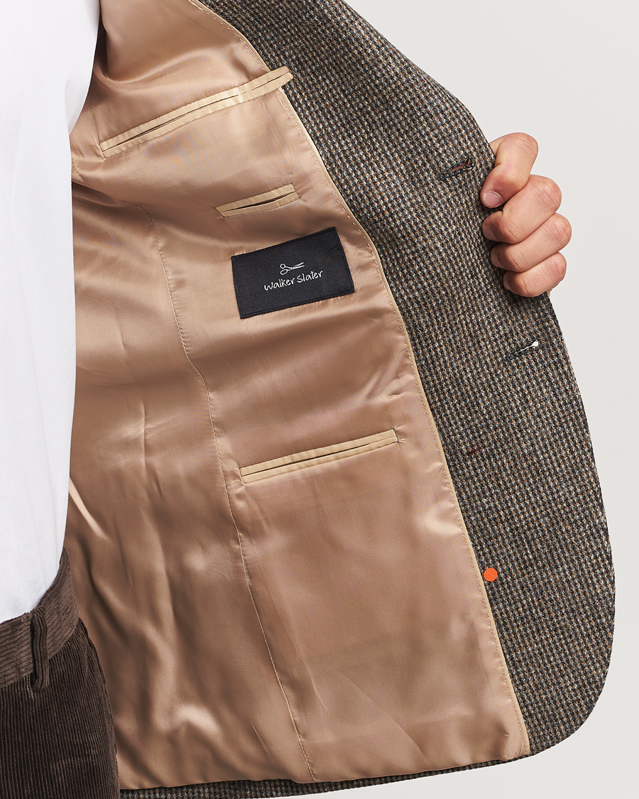 Men | Blazers | Walker Slater | Edward Lambswool Pepita Blazer Brown