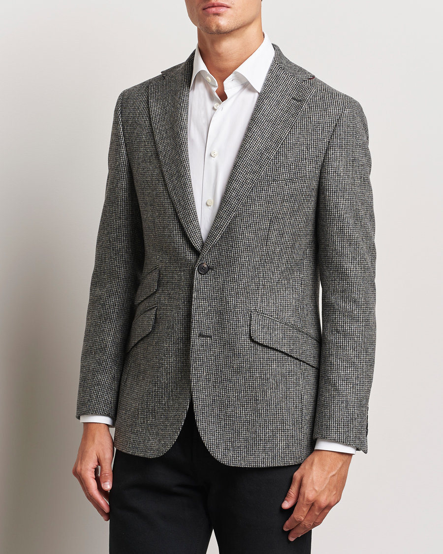 Men | Blazers | Walker Slater | Edward Lambswool Pepita Blazer Grey/Black
