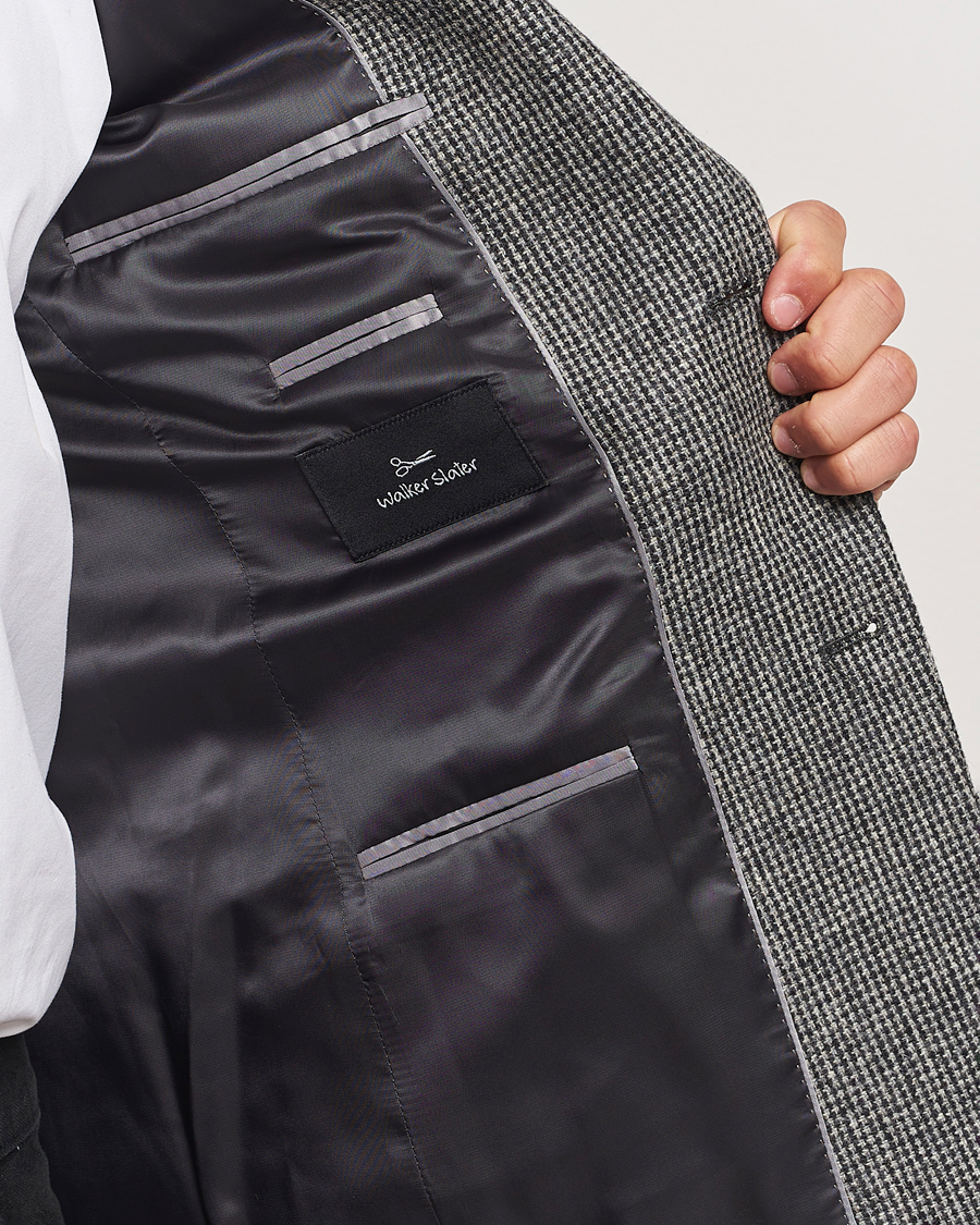 Men | Blazers | Walker Slater | Edward Lambswool Pepita Blazer Grey/Black