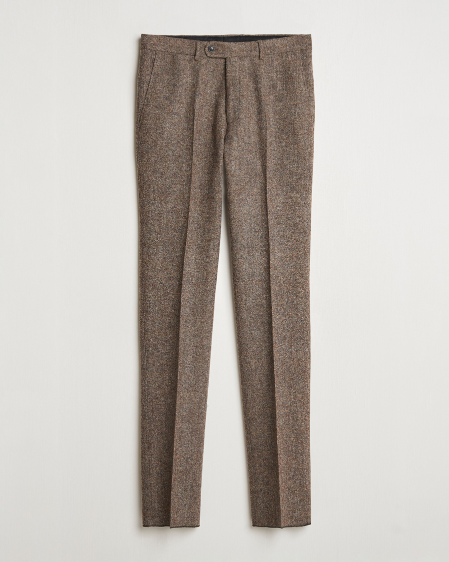 Men | Trousers | Walker Slater | Edward Wool Donegal Trousers Brown