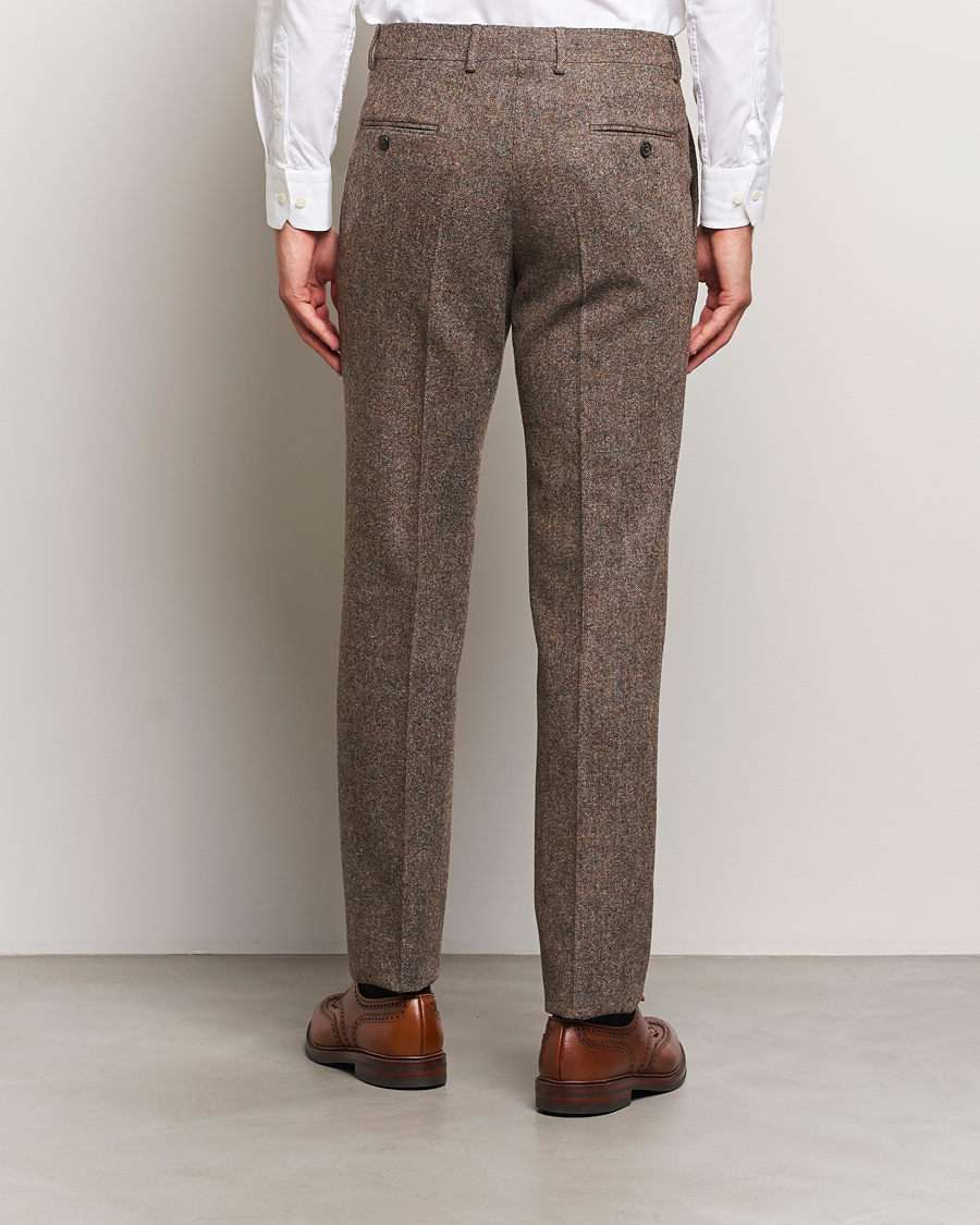 Men | Trousers | Walker Slater | Edward Wool Donegal Trousers Brown