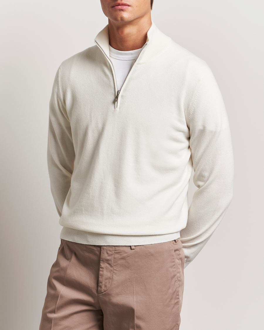 Men | Sweaters & Knitwear | Brunello Cucinelli | 2 Ply Cashmere Half Zip Panama