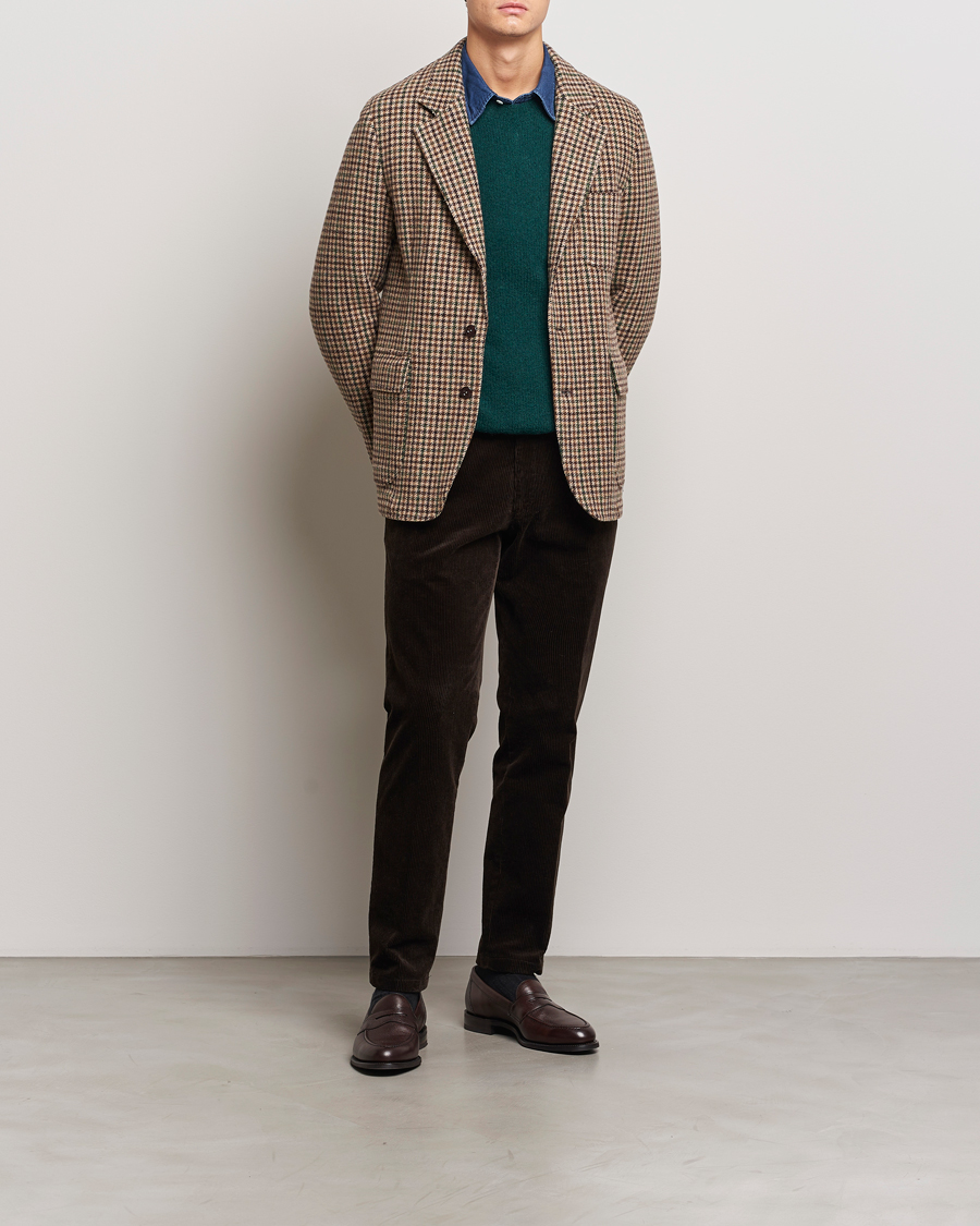Men | Blazers | Drake's | MKVII Gun Check Tweed Blazer Brown