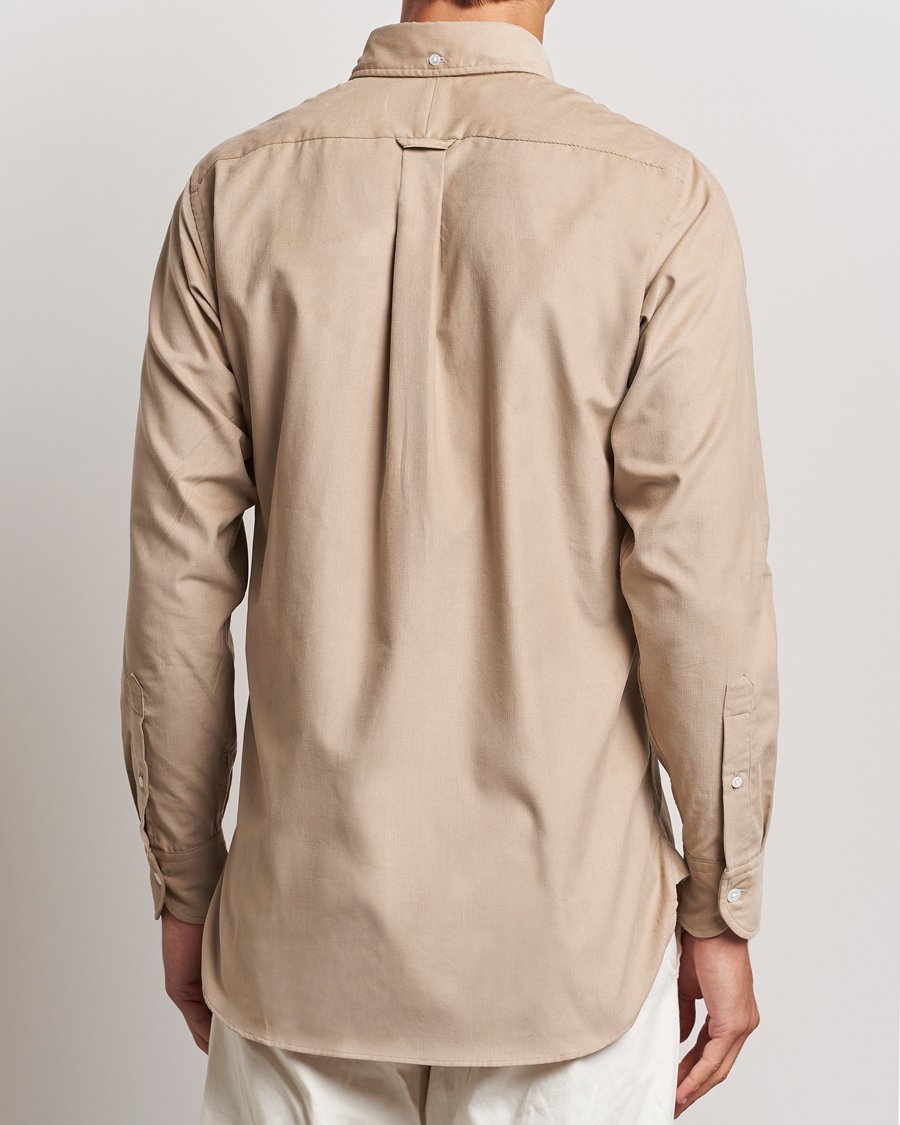 Men | Shirts | Drake's | Button Down Corduroy Shirt Ecru