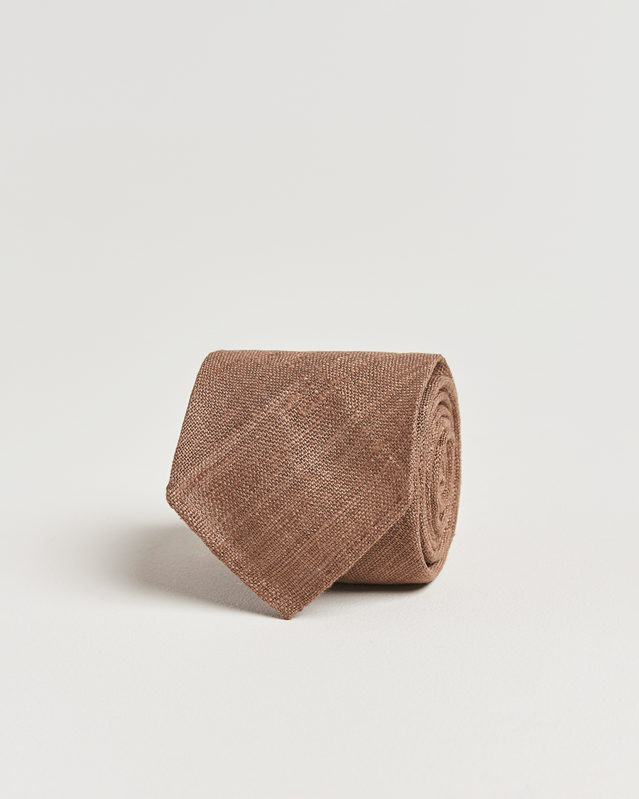 Men | Ties | Drake's | Drake'sSilk Tussah Handrolled TieCoffee