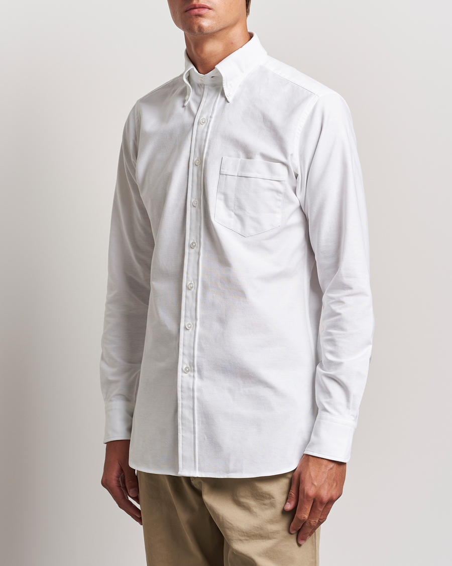 Men | Shirts | Drake's | Button Down Oxford Shirt White