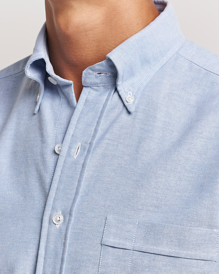 Men | Shirts | Drake's | Button Down Oxford Shirt Blue