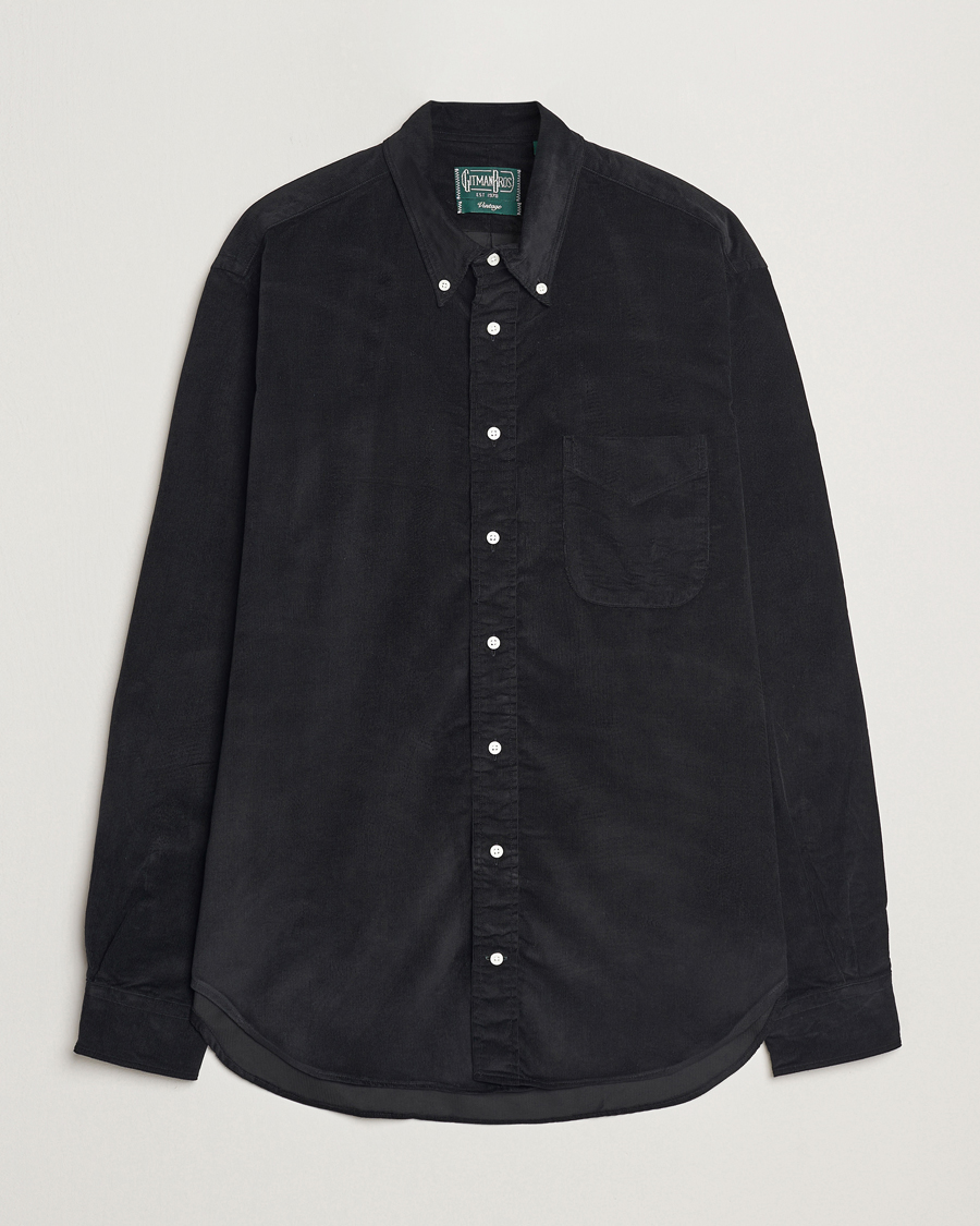 Men | Shirts | Gitman Vintage | Button Down Corduroy Shirt Black