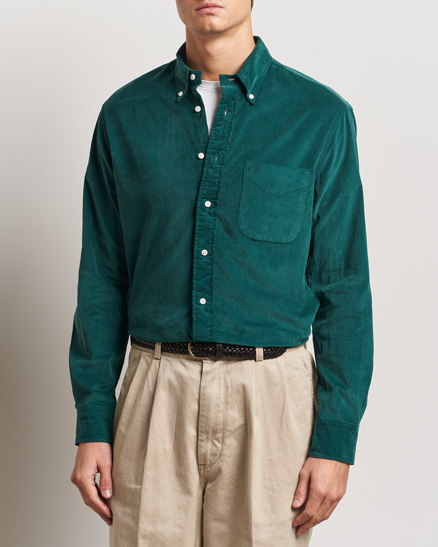 Men | Shirts | Gitman Vintage | Button Down Corduroy Shirt Emerald