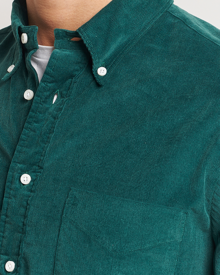 Men | Shirts | Gitman Vintage | Button Down Corduroy Shirt Emerald
