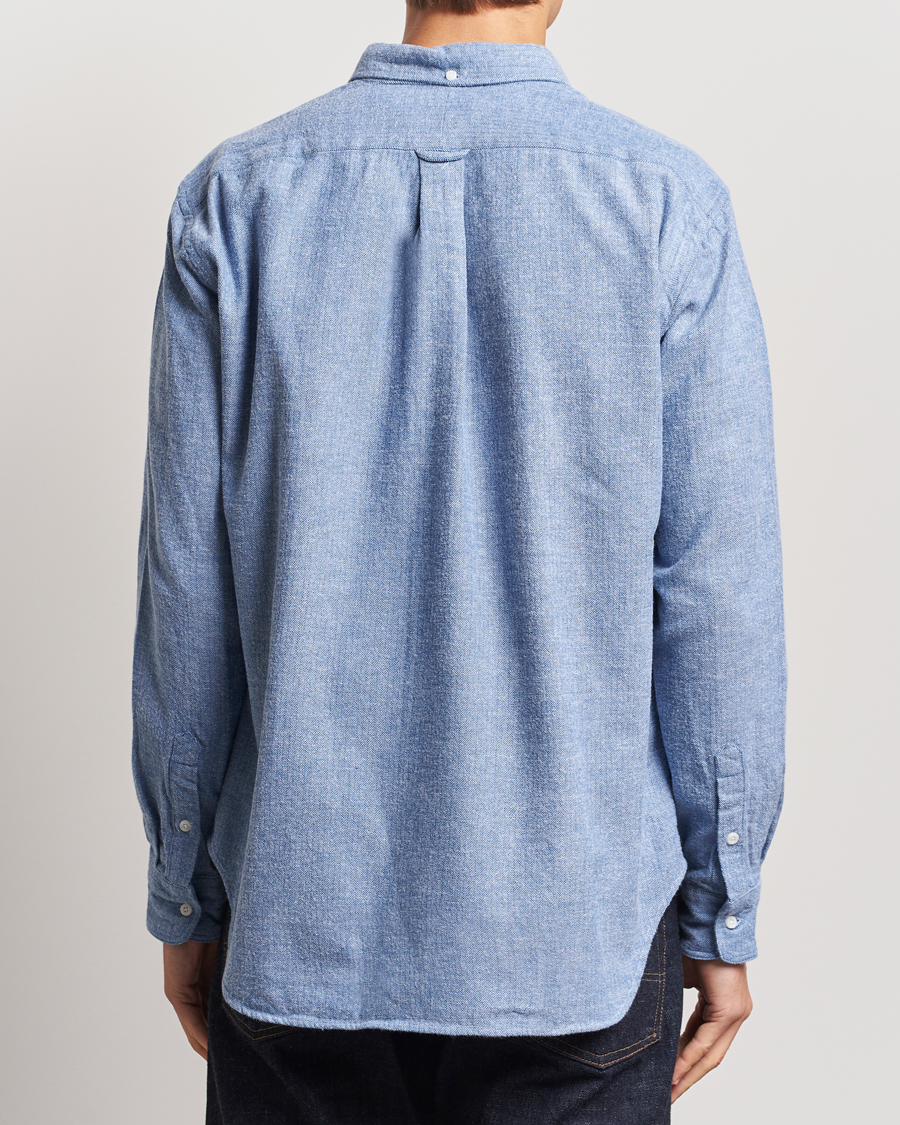 Men | Shirts | Gitman Vintage | Button Down Shetland Flannel Shirt Light Blue