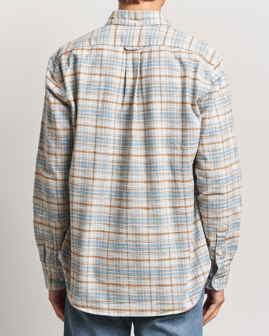 Men | Shirts | Gitman Vintage | Button Down Heavy Flannel Shirt Ivory Check