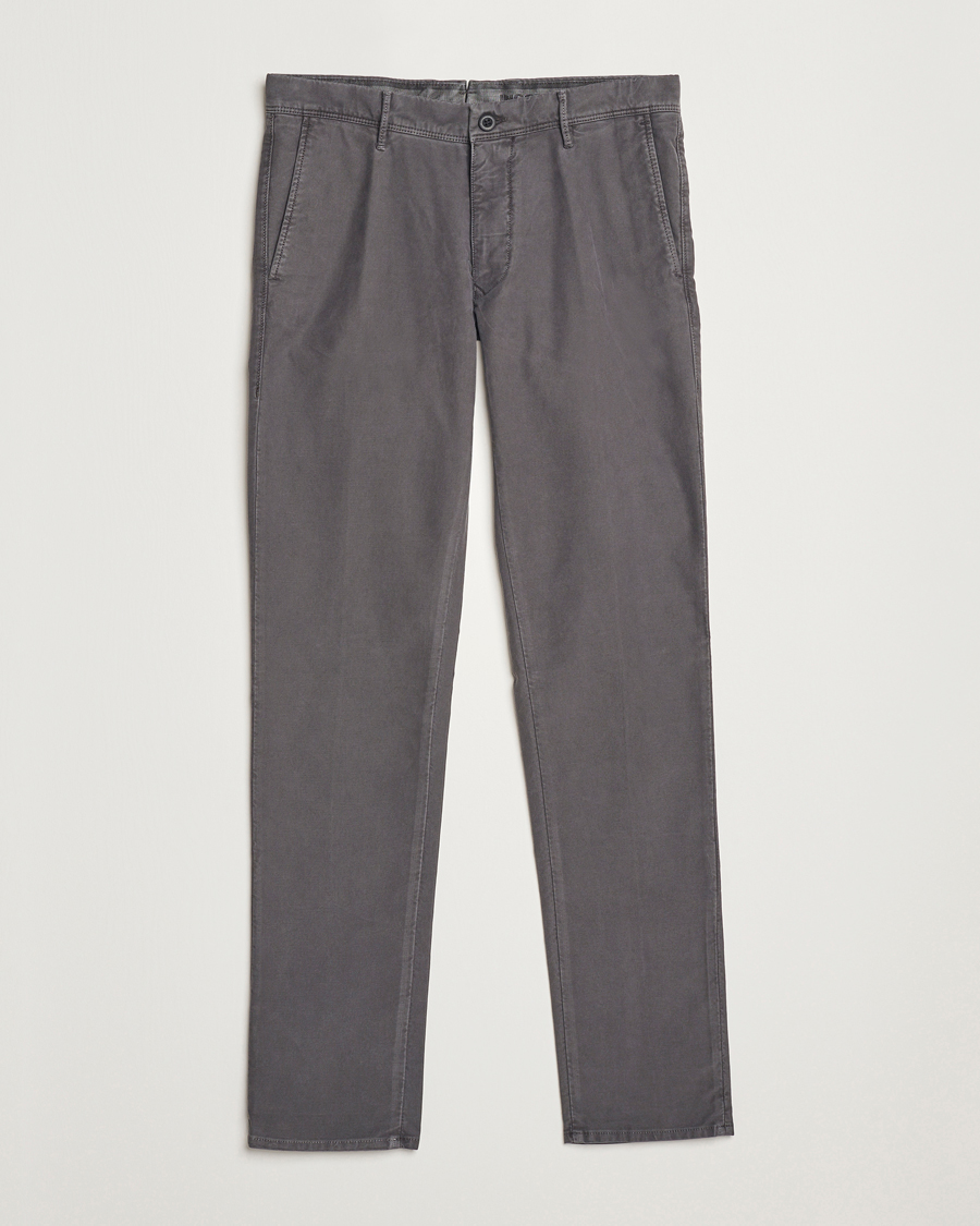Men | Trousers | Incotex | Slim Fit Garment Dyed Slacks Dark Grey