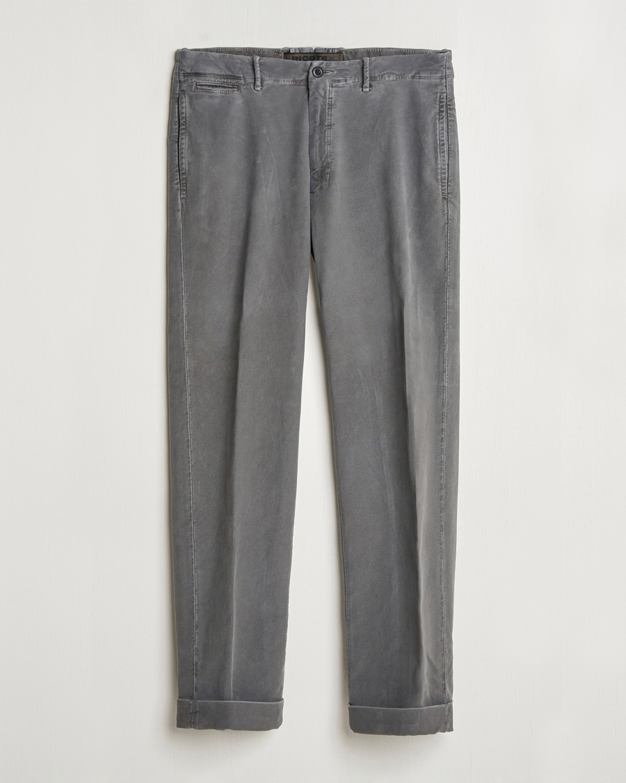 Men | Trousers | Incotex | Regular Fit Moleskin Slacks Dark Grey