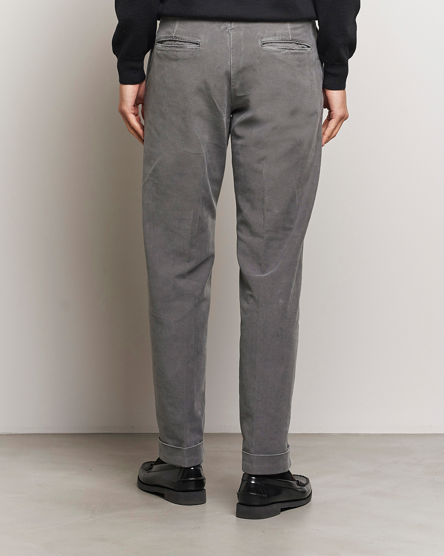 Men | Trousers | Incotex | Regular Fit Moleskin Slacks Dark Grey