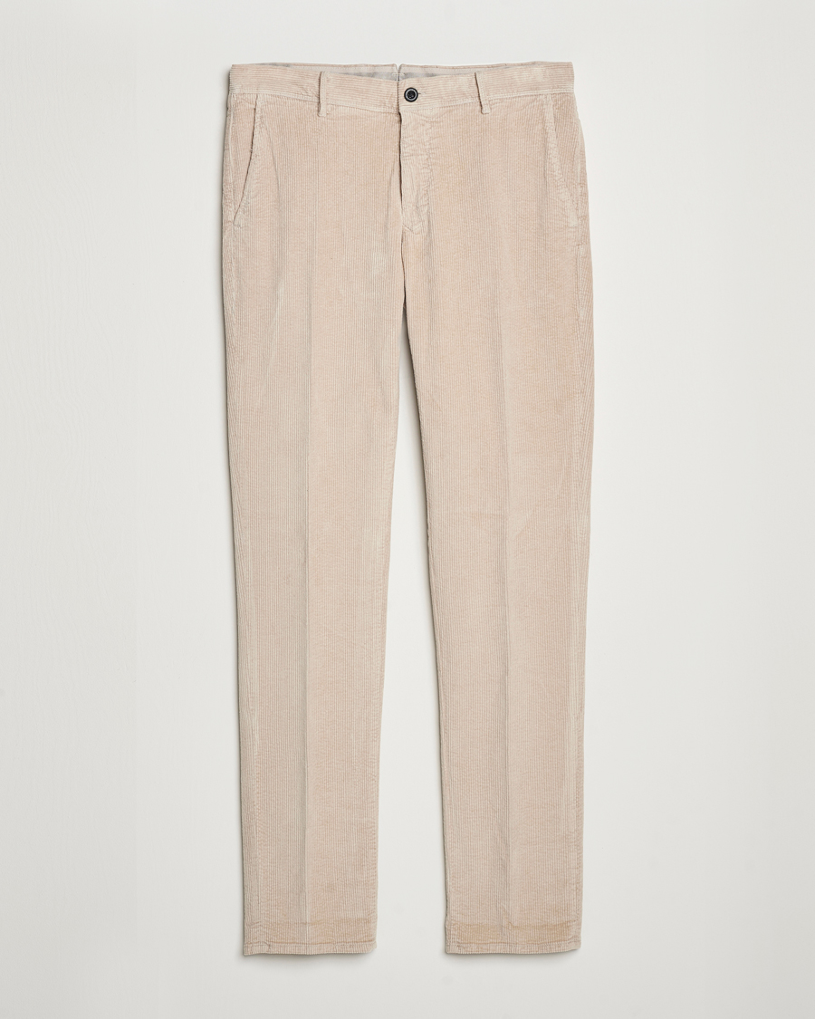Men | Trousers | Incotex | Slim Fit Leisure Cord Slacks Light Beige