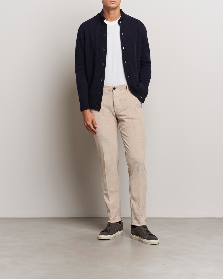 Men | Trousers | Incotex | Slim Fit Leisure Cord Slacks Light Beige