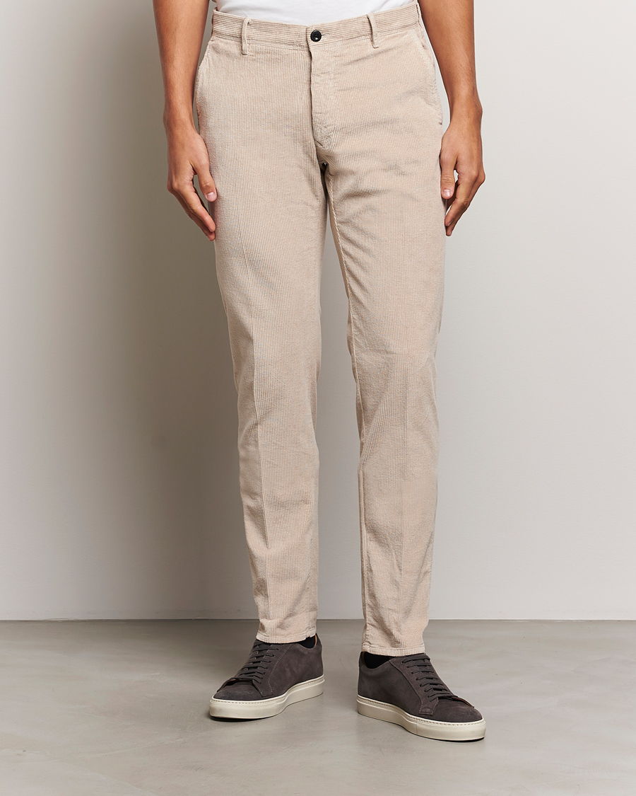 Men | Trousers | Incotex | Slim Fit Leisure Cord Slacks Light Beige