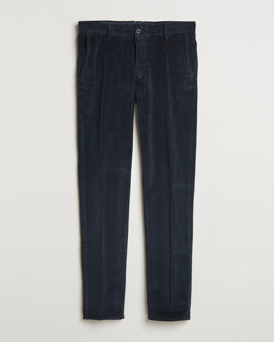 Men | Trousers | Incotex | Slim Fit Leisure Cord Slacks Navy