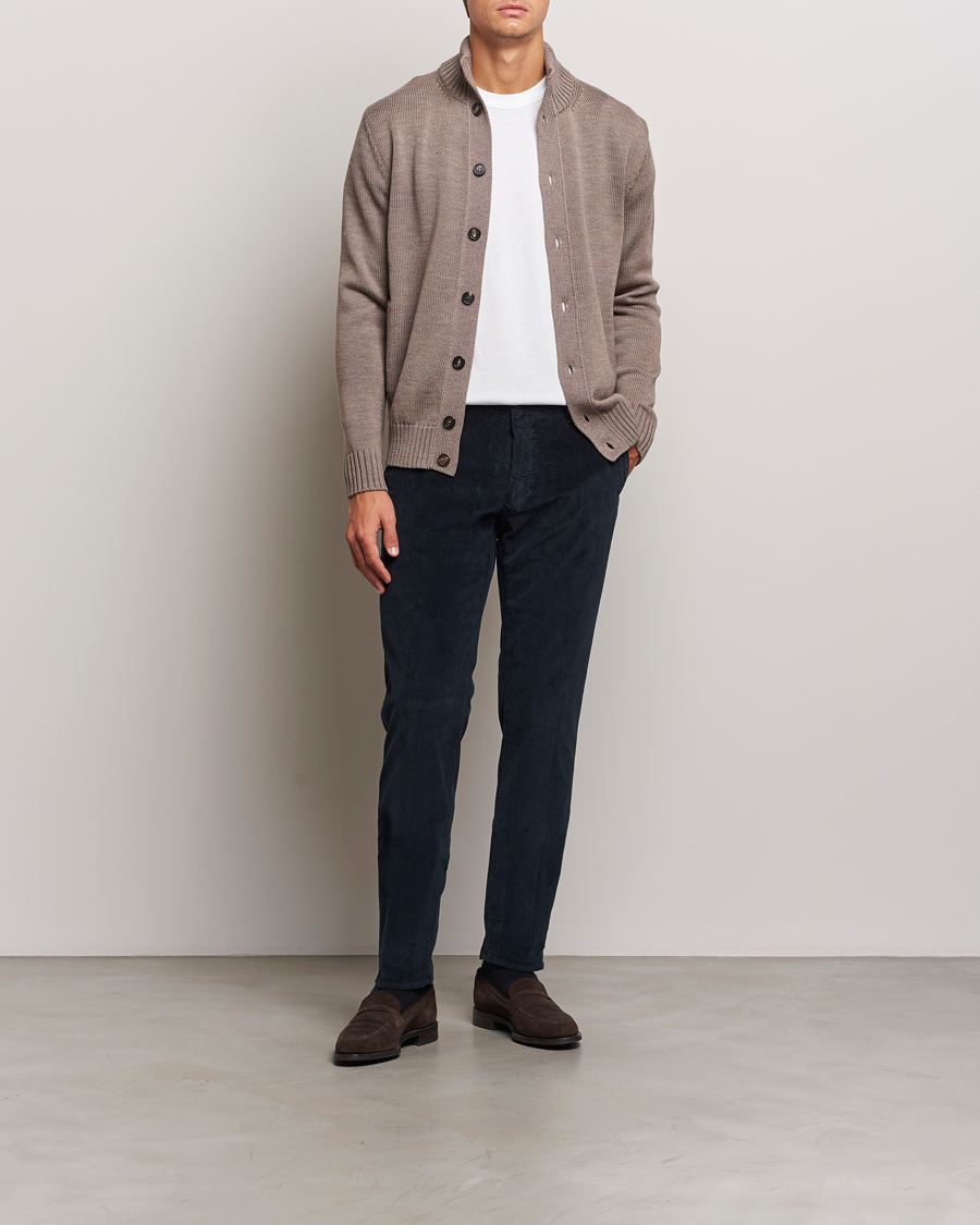Men | Trousers | Incotex | Slim Fit Leisure Cord Slacks Navy