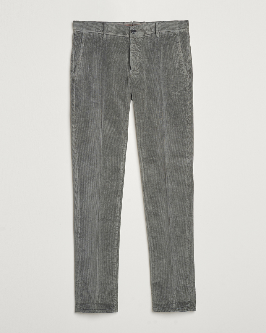 Men | Trousers | Incotex | Slim Fit Leisure Cord Slacks Grey