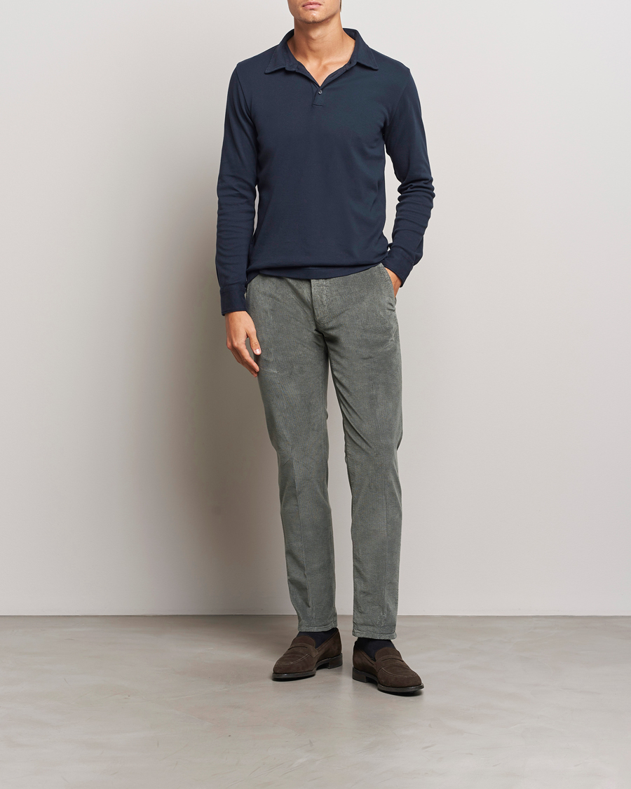 Men | Trousers | Incotex | Slim Fit Leisure Cord Slacks Grey