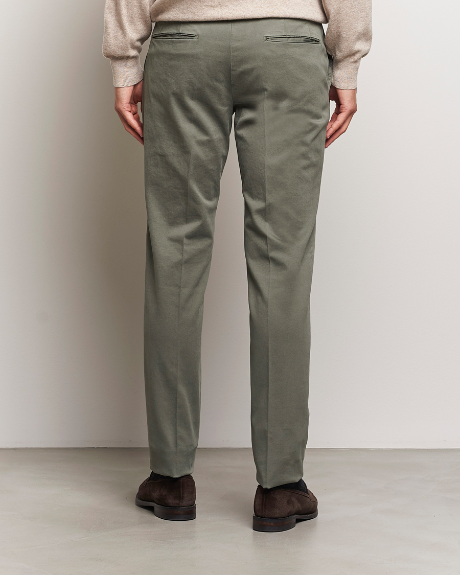 Men | Trousers | Incotex | Slim Fit Cotton Stretch Chinos Dark Green