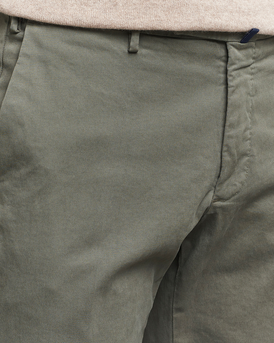 Men | Trousers | Incotex | Slim Fit Cotton Stretch Chinos Dark Green