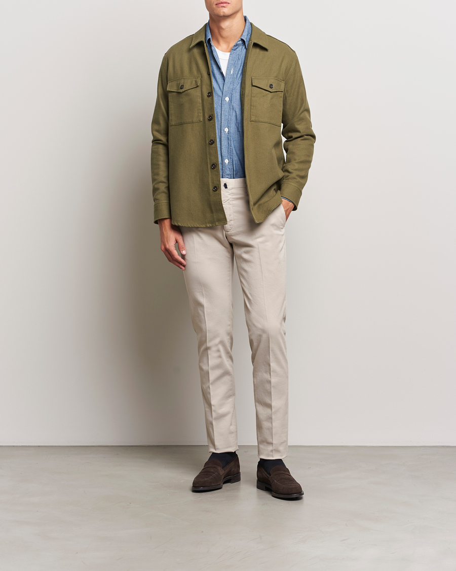 Men | Trousers | Incotex | Slim Fit Cotton Stretch Chinos Light Beige