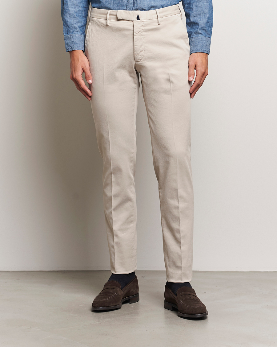 Men | Trousers | Incotex | Slim Fit Cotton Stretch Chinos Light Beige