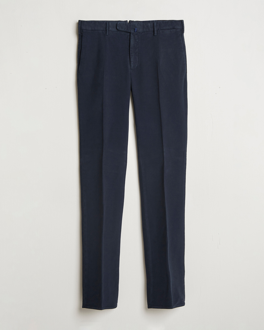 Men | Trousers | Incotex | Slim Fit Luxury Moleskine Trousers Navy
