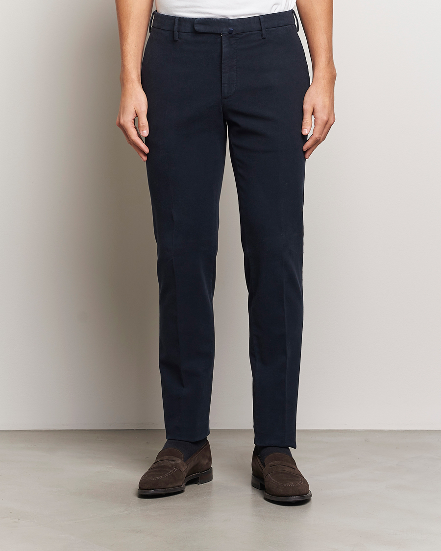 Men | Trousers | Incotex | Slim Fit Luxury Moleskine Trousers Navy