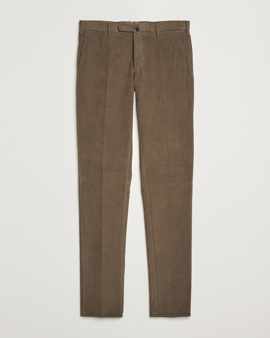 Men | Trousers | Incotex | Slim Fit Baby Corduroy Trousers Brown