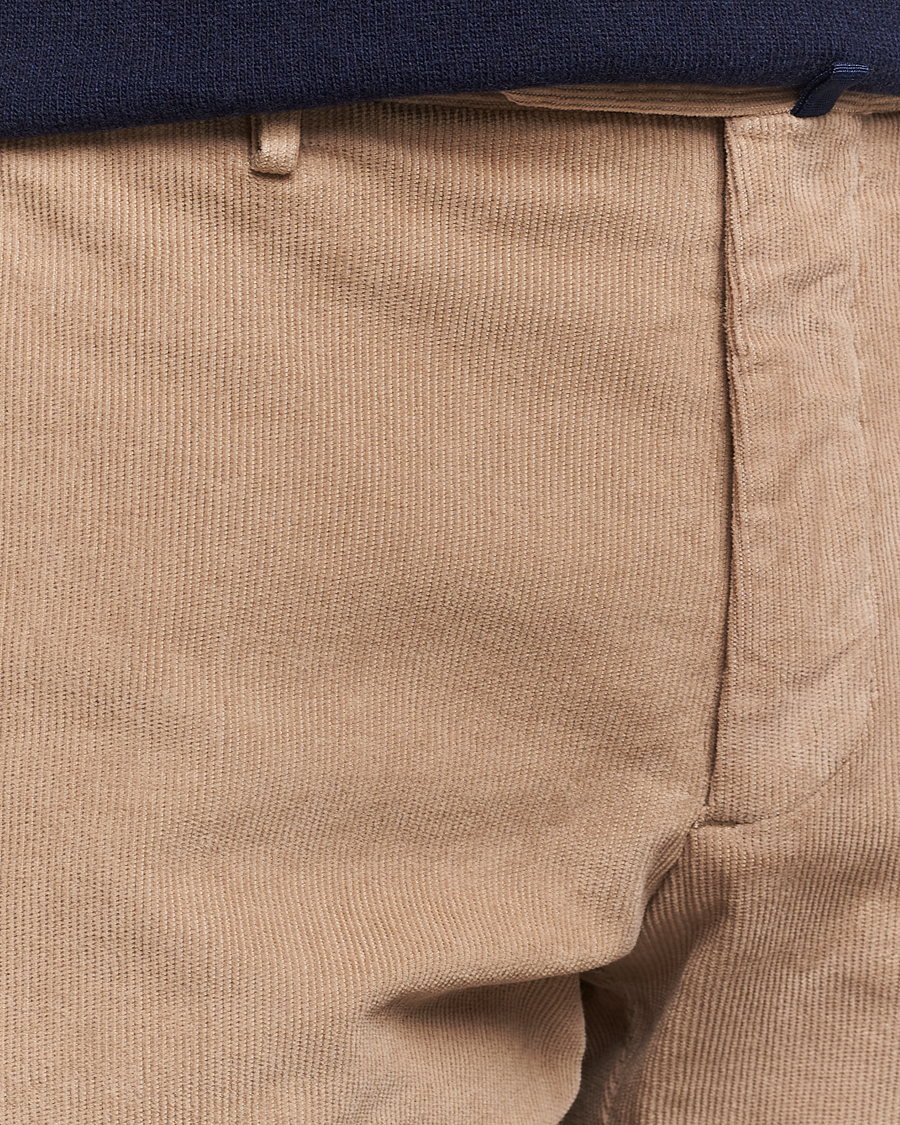 Men | Trousers | Incotex | Slim Fit Baby Corduroy Trousers Beige