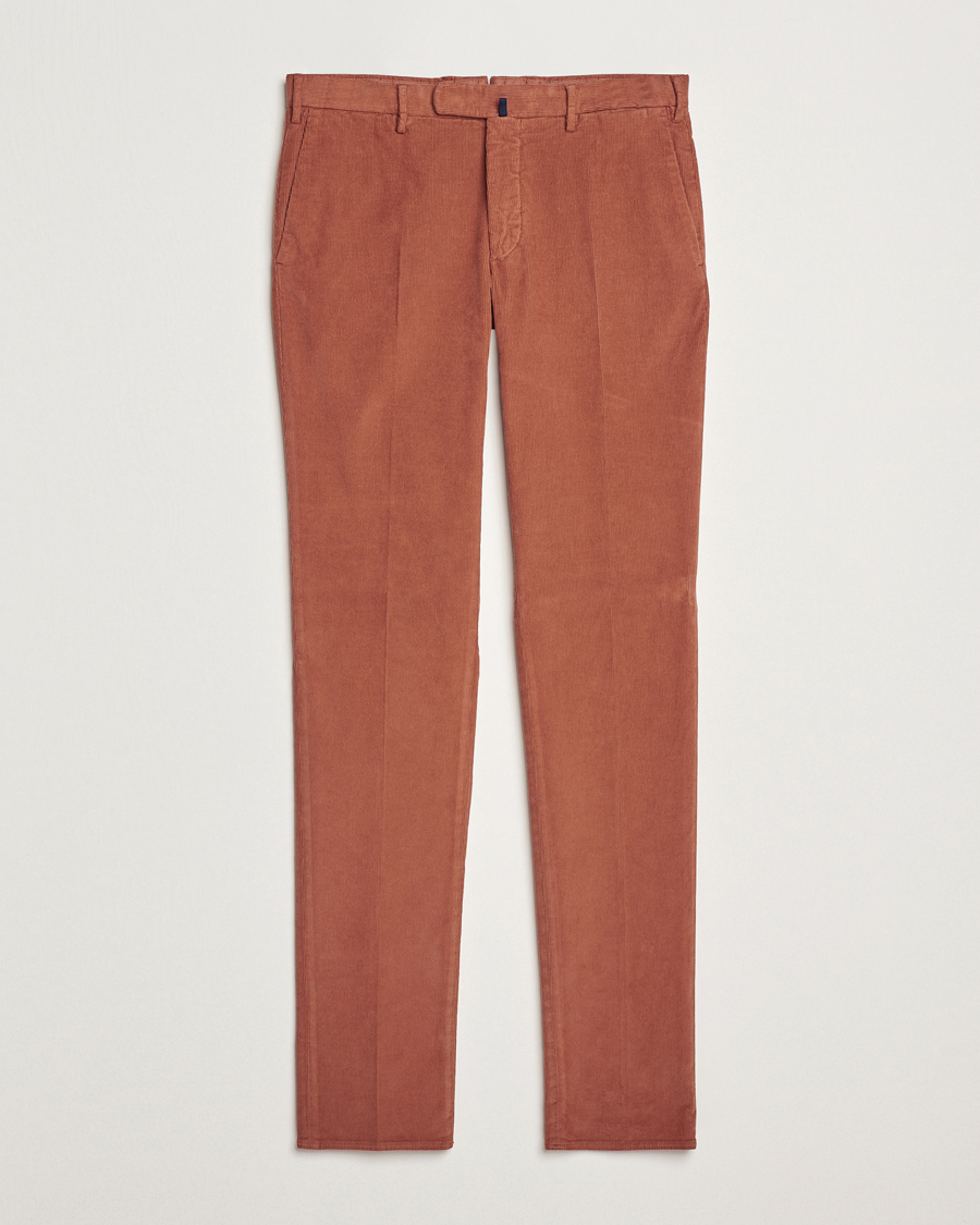 Men | Trousers | Incotex | Slim Fit Baby Corduroy Trousers Vintage Red