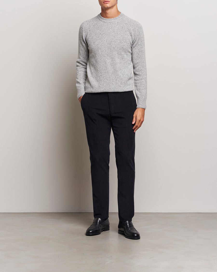 Men | Trousers | Incotex | Slim Fit Baby Corduroy Trousers Navy