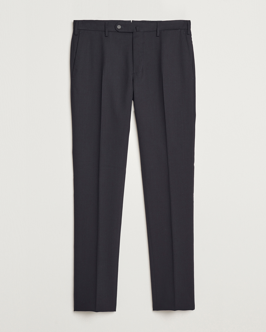 Men | Trousers | Incotex | Silm Fit Washable Flannel Trousers Navy