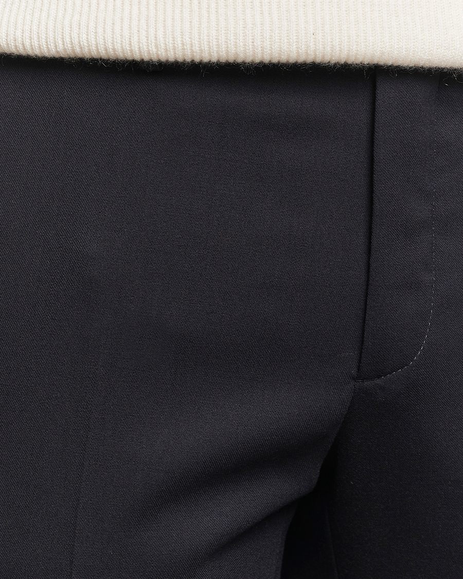 Men | Trousers | Incotex | Silm Fit Washable Flannel Trousers Navy