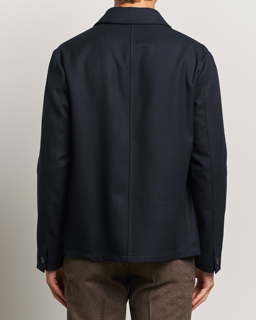 Men | Coats & Jackets | Incotex | Wool Cover Shirt Jacket Navy
