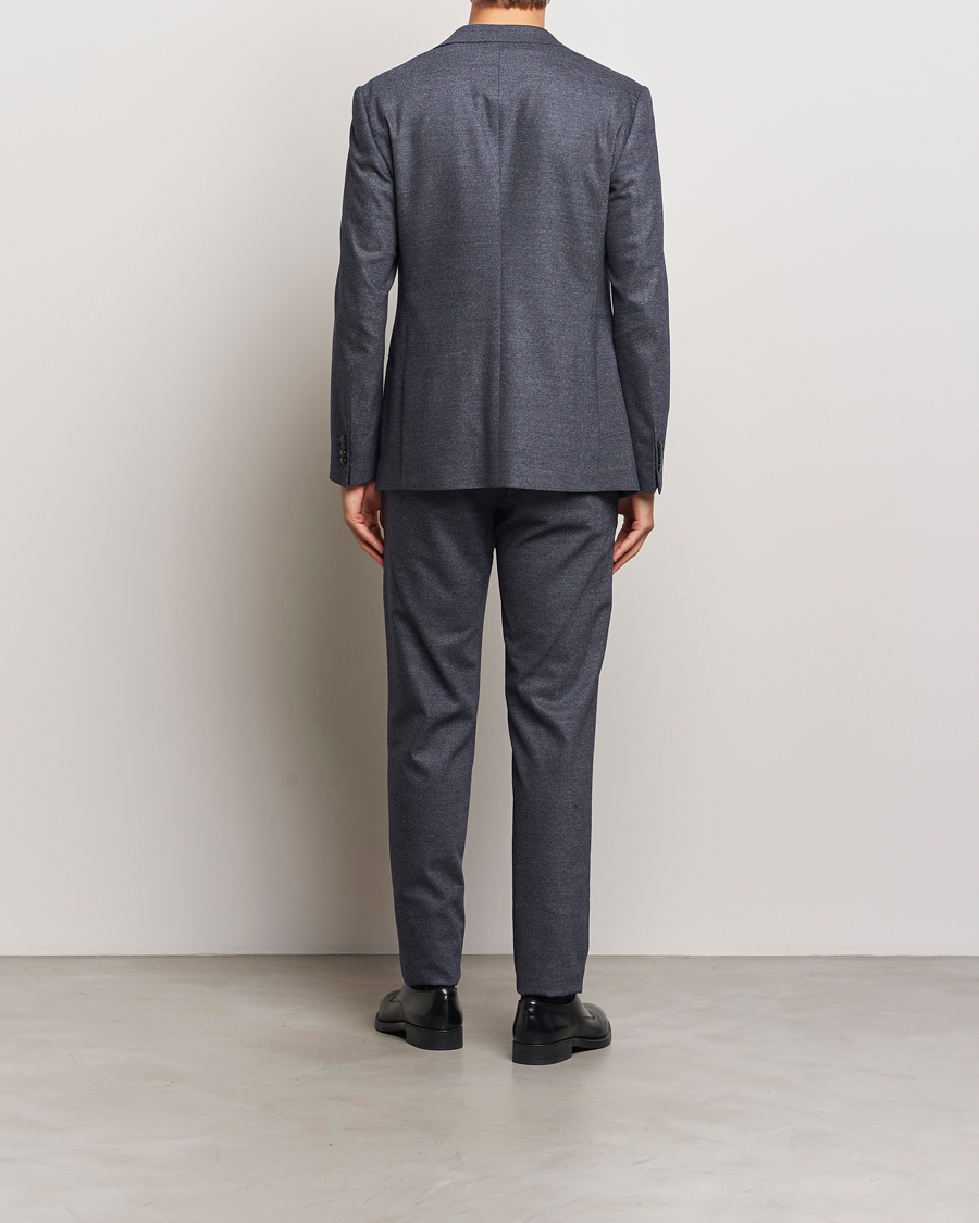 Men | Giorgio Armani Soho Wool/Cashmere Flannel Suit Navy Melange | Giorgio Armani | Soho Wool/Cashmere Flannel Suit Navy Melange